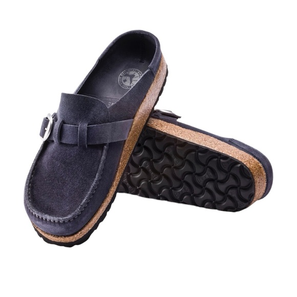 Birkenstock Other - Birkenstock Buckley Blue Suede Clog Sandal Sz 42